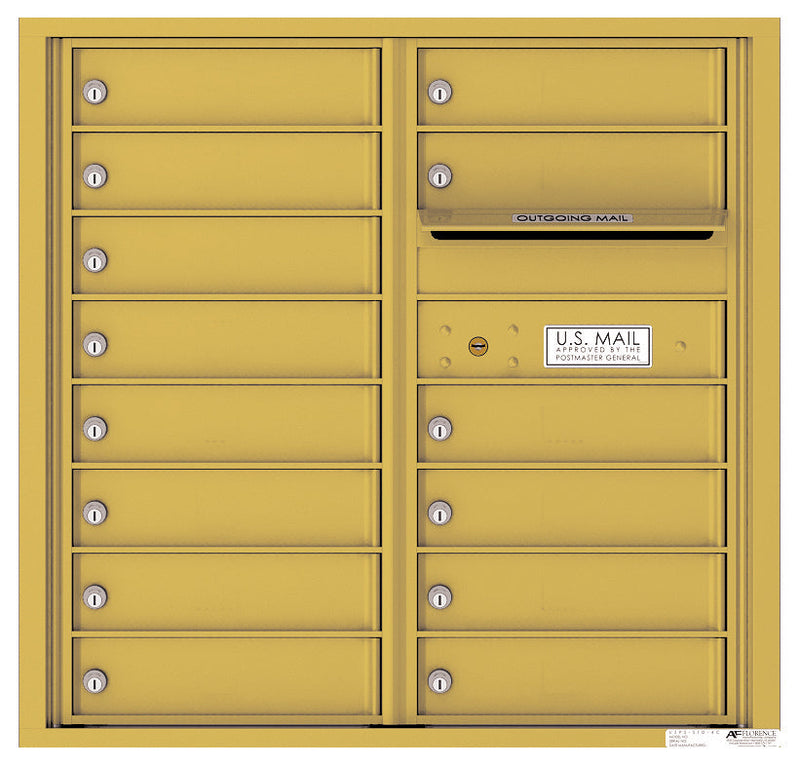 Front Loading Commercial Mailbox with 14 Tenant Compartments-Gold Speck (GS)
