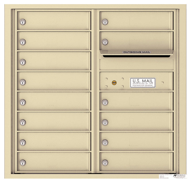 Front Loading Commercial Mailbox with 14 Tenant Compartments-Sandstone (SD)