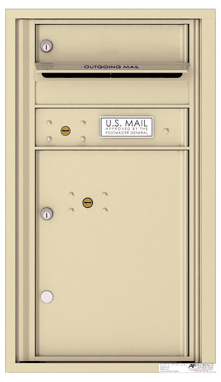 Front Loading Commercial Mailbox with 1 Tenant Compartment and 1 Parcel Locker-Sandstone (SD)