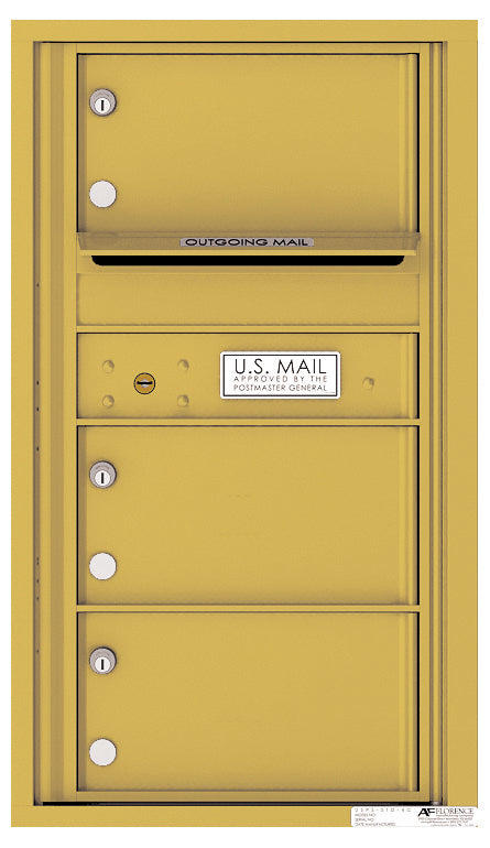 Front Loading Commercial Mailbox with 3 Tenant Compartments-Gold Speck (GS)