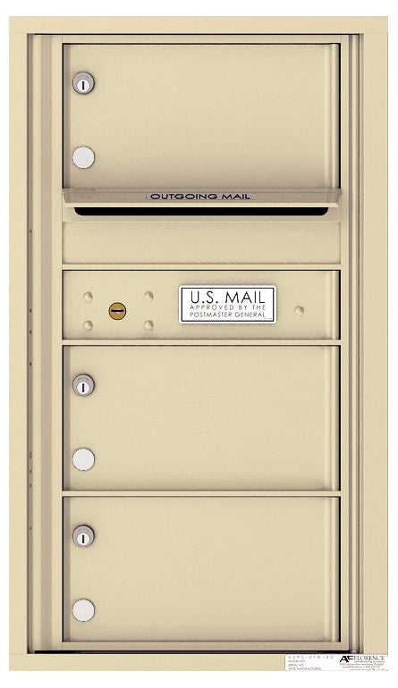 Front Loading Commercial Mailbox with 3 Tenant Compartments-Sandstone (SD)
