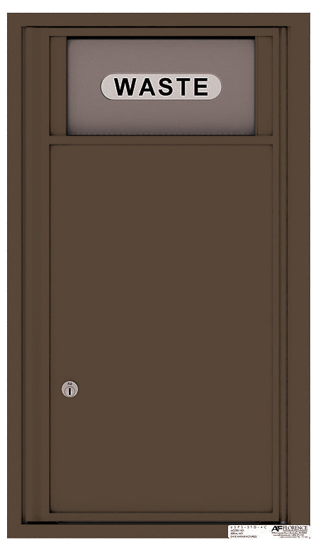 Versatile Front Loading Single Column Trash Receptacle Recycling Bin-Antique Bronze (AB)