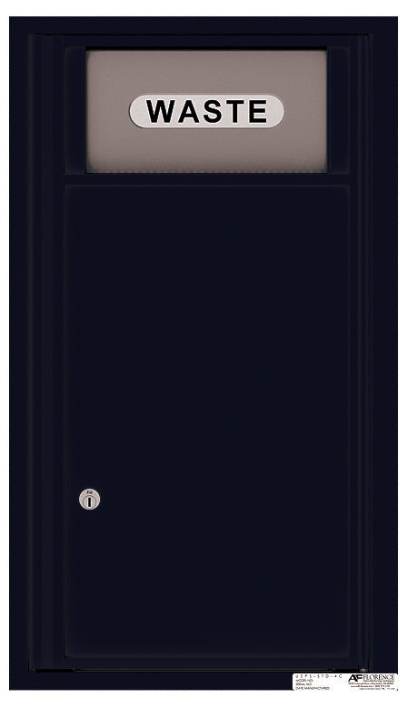 Versatile Front Loading Single Column Trash Receptacle Recycling Bin-Black (BK)