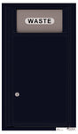 Versatile Front Loading Single Column Trash Receptacle Recycling Bin-Black (BK)
