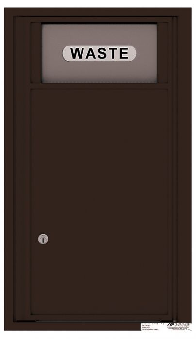 Versatile Front Loading Single Column Trash Receptacle Recycling Bin-Dark Bronze (DB)