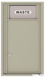Versatile Front Loading Single Column Trash Receptacle Recycling Bin-Postal Grey (PG)