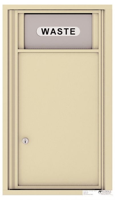 Versatile Front Loading Single Column Trash Receptacle Recycling Bin-Sandstone (SD)