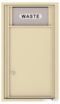 Versatile Front Loading Single Column Trash Receptacle Recycling Bin-Sandstone (SD)