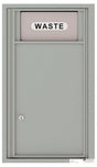 Versatile Front Loading Single Column Trash Receptacle Recycling Bin-Silver Speck (SS)
