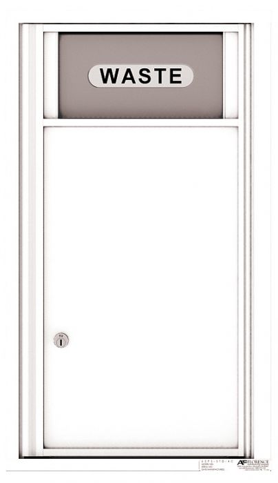 Versatile Front Loading Single Column Trash Receptacle Recycling Bin-White (WH)