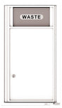 Versatile Front Loading Single Column Trash Receptacle Recycling Bin-White (WH)