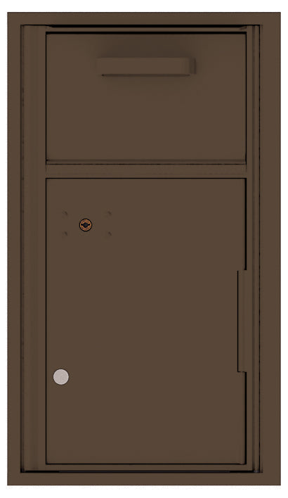 Versatile Front Loading Single Column Mailbox Collection Drop Box with Pull Down Hopper - 4C08S-HOP-Antique Bronze (AB)