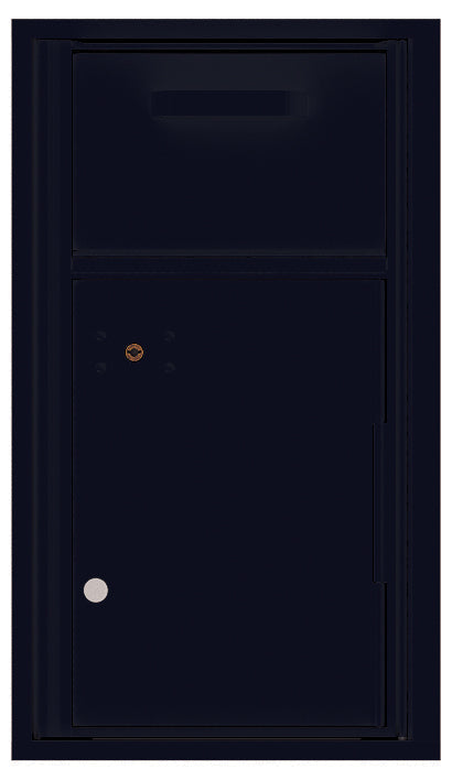 Versatile Front Loading Single Column Mailbox Collection Drop Box with Pull Down Hopper - 4C08S-HOP-Black (BK)