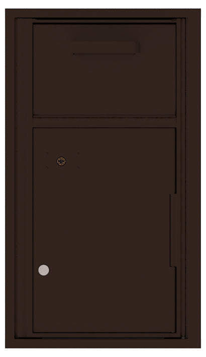 Versatile Front Loading Single Column Mailbox Collection Drop Box with Pull Down Hopper - 4C08S-HOP-Dark Bronze (DB)