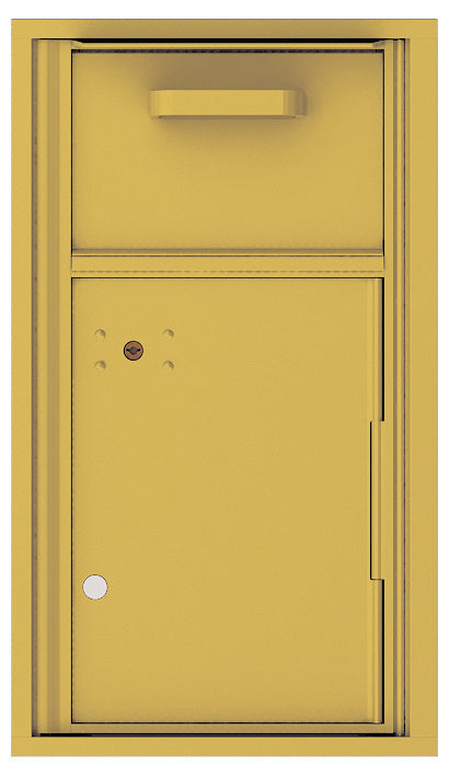 Versatile Front Loading Single Column Mailbox Collection Drop Box with Pull Down Hopper - 4C08S-HOP-Gold Speck (GS)
