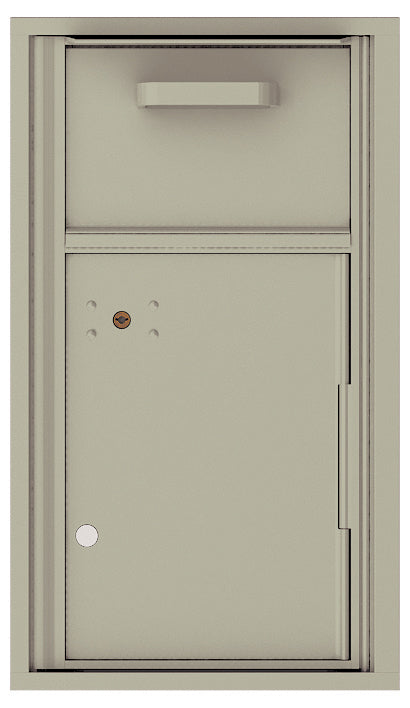 Versatile Front Loading Single Column Mailbox Collection Drop Box with Pull Down Hopper - 4C08S-HOP-Postal Grey (PG)