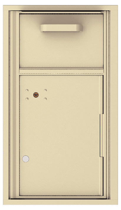 Versatile Front Loading Single Column Mailbox Collection Drop Box with Pull Down Hopper - 4C08S-HOP-Sandstone (SD)