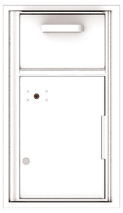 Versatile Front Loading Single Column Mailbox Collection Drop Box with Pull Down Hopper - 4C08S-HOP-White (WH)