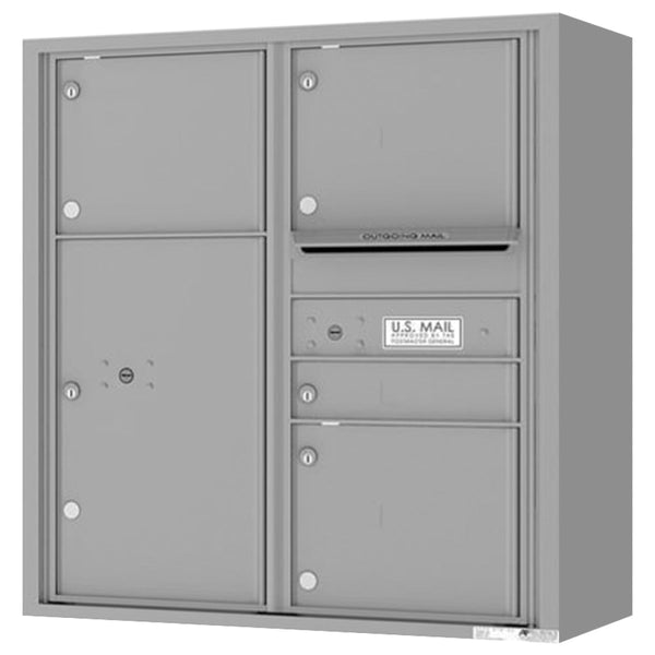 Florence 4C Horizontal Mailbox - 4 Doors, 1 Parcel Locker - 9 Doors High Private Access