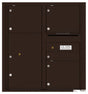 Versatile Front Loading Double Column Commercial Mailbox with 4 Tenant Compartments and 1 Parcel Locker-Dark Bronze (DB)
