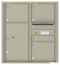 Versatile Front Loading Double Column Commercial Mailbox with 4 Tenant Compartments and 1 Parcel Locker-Postal Grey (PG)
