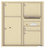 Versatile Front Loading Double Column Commercial Mailbox with 4 Tenant Compartments and 1 Parcel Locker-Sandstone (SD)