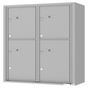 Florence 4C Horizontal Mailbox - 4 Parcel Lockers - 9 Doors High Private Access