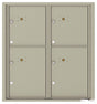 Versatile Front Loading Fully Recessed Double Column Commercial Mailbox with 4 Extra-Large Parcel Lockers-Postal Grey (PG)