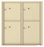 Versatile Front Loading Fully Recessed Double Column Commercial Mailbox with 4 Extra-Large Parcel Lockers-Sandstone (SD)