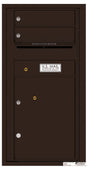 Versatile Front Loading Single Column Commercial Mailbox with 2 Tenant Compartments and 1 Parcel Locker-Dark Bronze (DB)