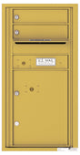Versatile Front Loading Single Column Commercial Mailbox with 2 Tenant Compartments and 1 Parcel Locker-Gold Speck (GS)