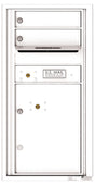 Versatile Front Loading Single Column Commercial Mailbox with 2 Tenant Compartments and 1 Parcel Locker-White (WH)