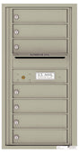 Versatile Front Loading Single Column Commercial Mailbox with 7 Tenant Compartments and Outgoing Mail Slot-Postal Grey (PG)