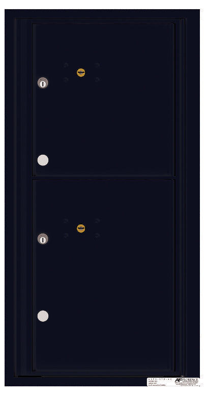 Versatile Front Loading Fully Recessed Single Column Commercial Mailbox with 2 Parcel Lockers-Black (BK)