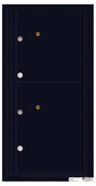 Versatile Front Loading Fully Recessed Single Column Commercial Mailbox with 2 Parcel Lockers-Black (BK)