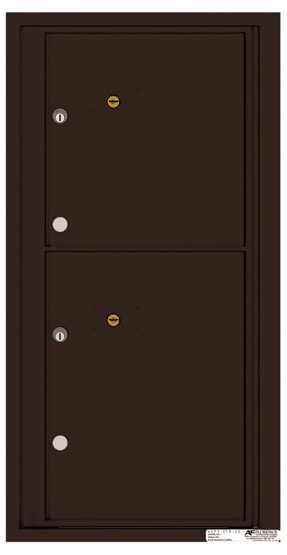 Versatile Front Loading Fully Recessed Single Column Commercial Mailbox with 2 Parcel Lockers-Dark Bronze (DB)