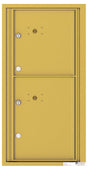 Versatile Front Loading Fully Recessed Single Column Commercial Mailbox with 2 Parcel Lockers-Gold Speck (GS)