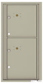 Versatile Front Loading Fully Recessed Single Column Commercial Mailbox with 2 Parcel Lockers-Postal Grey (PG)