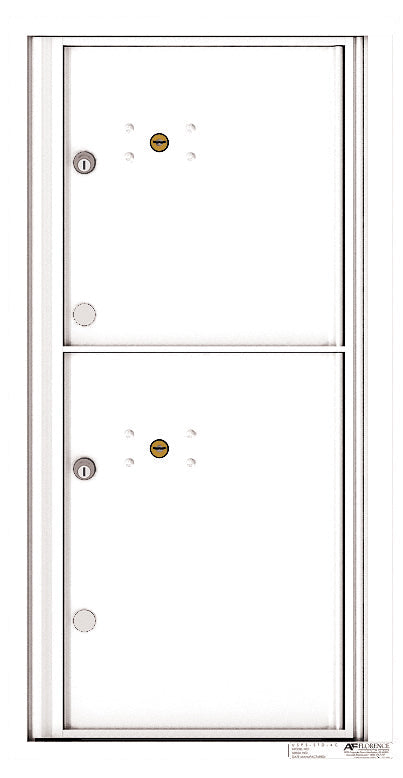 Versatile Front Loading Fully Recessed Single Column Commercial Mailbox with 2 Parcel Lockers-White (WH)