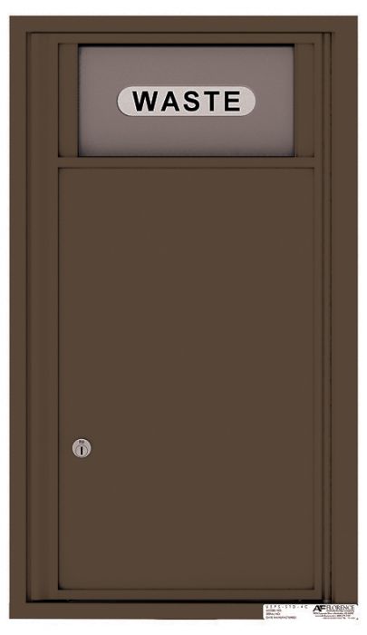 Versatile Front Loading Single Column Small Trash Receptacle Recycling Bin-Antique Bronze (AB)