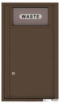 Versatile Front Loading Single Column Small Trash Receptacle Recycling Bin-Antique Bronze (AB)