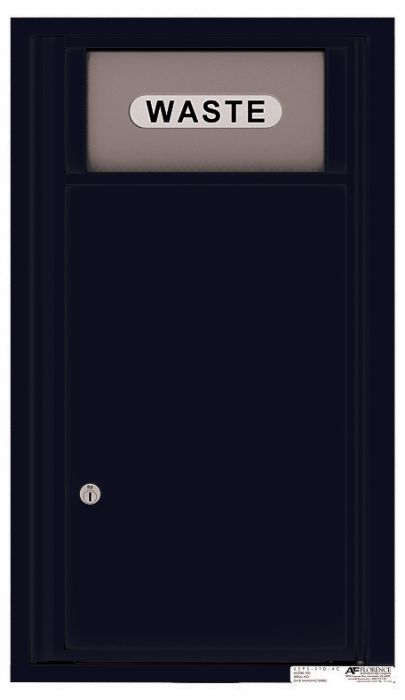 Versatile Front Loading Single Column Small Trash Receptacle Recycling Bin-Black (BK)