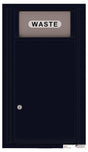 Versatile Front Loading Single Column Small Trash Receptacle Recycling Bin-Black (BK)