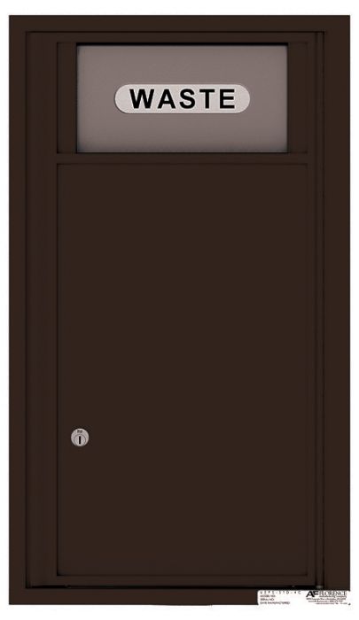 Versatile Front Loading Single Column Small Trash Receptacle Recycling Bin-Dark Bronze (DB)