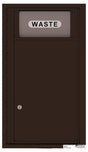 Versatile Front Loading Single Column Small Trash Receptacle Recycling Bin-Dark Bronze (DB)