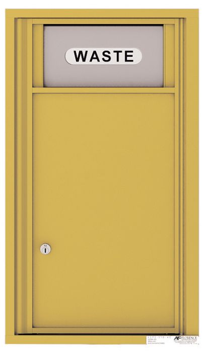 Versatile Front Loading Single Column Small Trash Receptacle Recycling Bin-Gold Speck (GS)