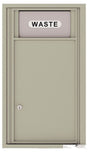Versatile Front Loading Single Column Small Trash Receptacle Recycling Bin-Postal Grey (PG)
