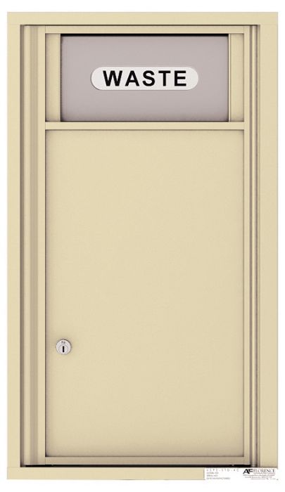 Versatile Front Loading Single Column Small Trash Receptacle Recycling Bin-Sandstone (SD)