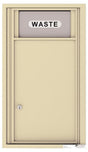 Versatile Front Loading Single Column Small Trash Receptacle Recycling Bin-Sandstone (SD)