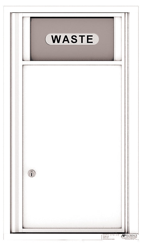 Versatile Front Loading Single Column Small Trash Receptacle Recycling Bin-White (WH)